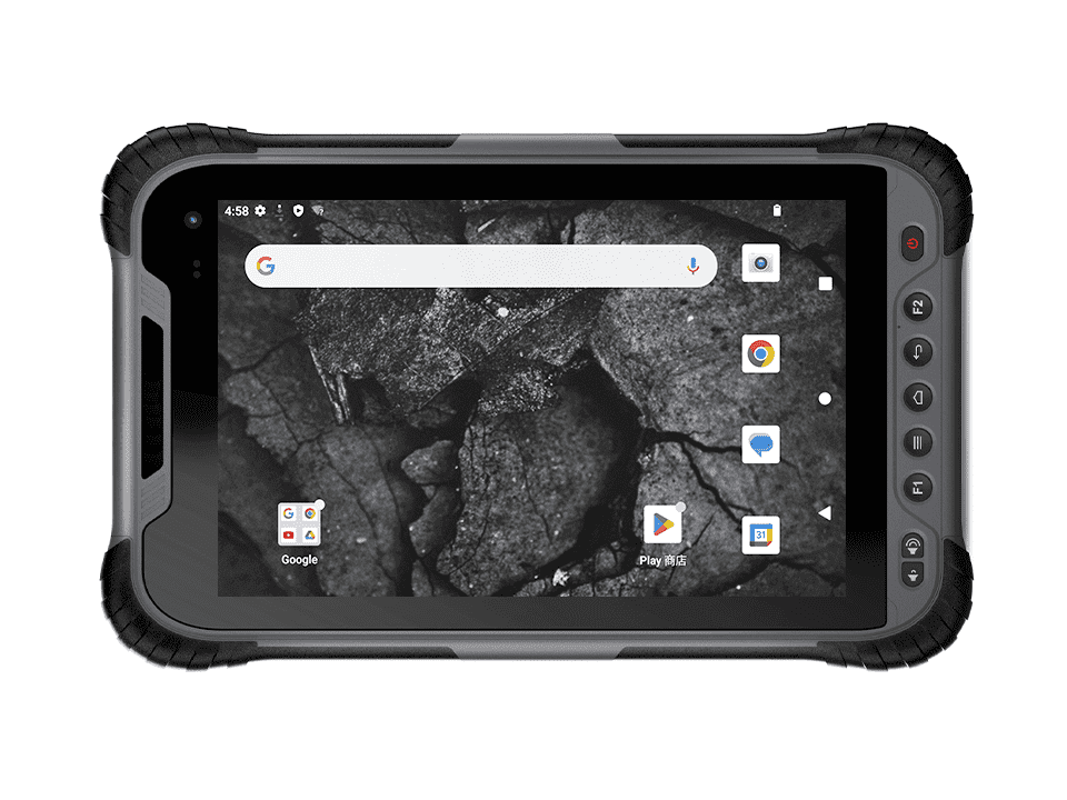 front view of 8 inch rugged Android tablet