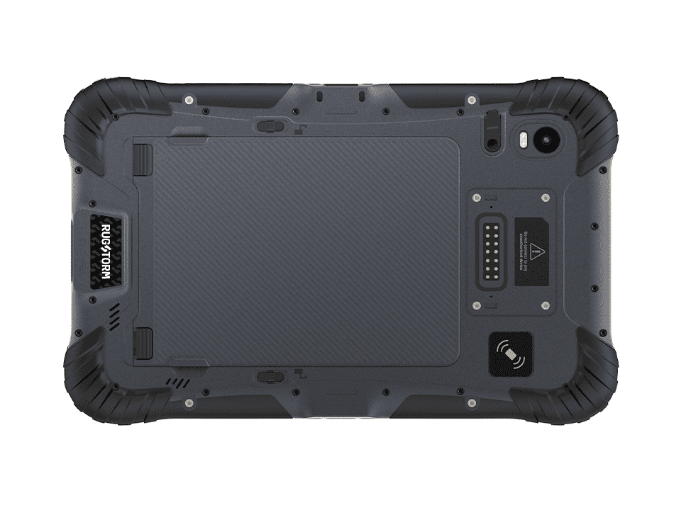 back view of 8 inch rugged Android tablet