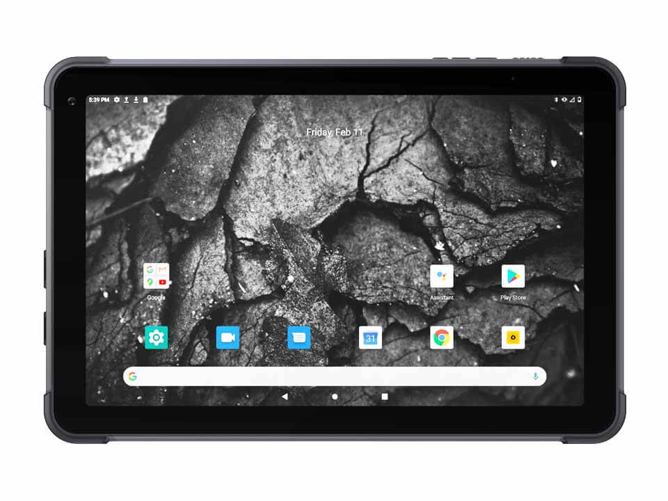 front view of 10 inch rugged Android tablet